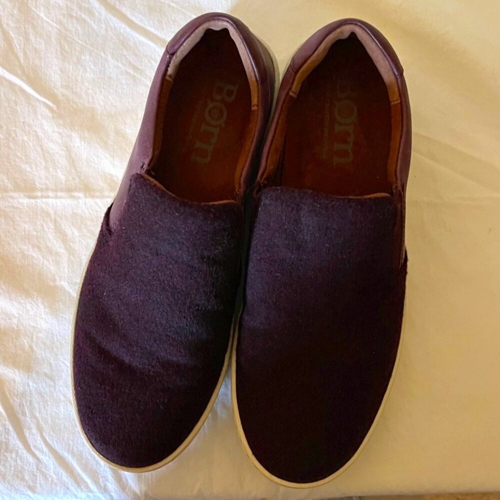 Born Maroon Suede & Leather shoes, Size 6.5M